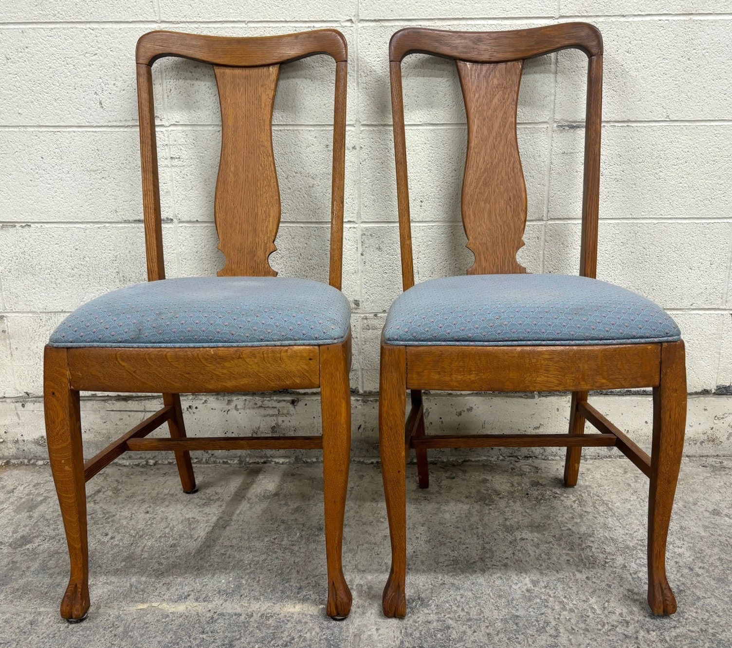 Tiger oak dining chairs discount