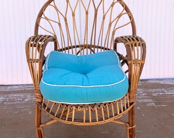 Vintage Boho Rattan Lounge Chair