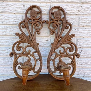 Vintage HOMCO Syroco Wall Sconces - Pair