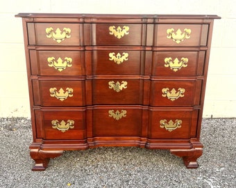 Vintage Ethan Allen Georgian Court Solid Cherry Block Front Gentleman's Chest