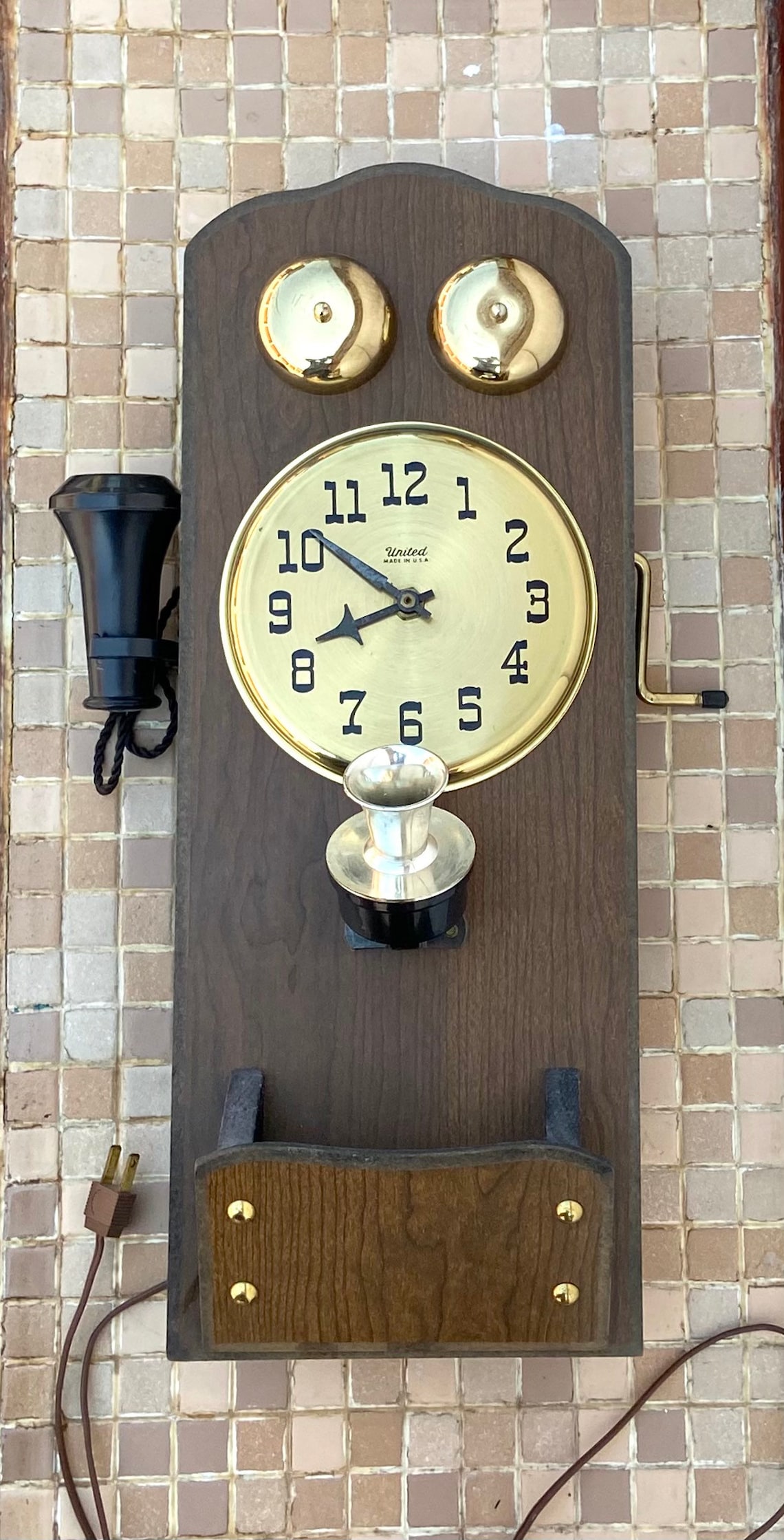 Vintage United Phone Style Electric Wall Clock Model 927 Etsy