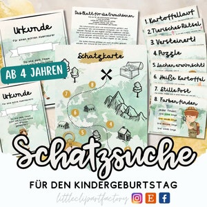 Abenteuer Schatzsuche/Schnitzeljagt mit Spielen und Rätseln für den Kindergeburtstag