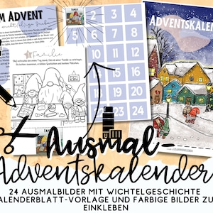 Coloring Advent calendar for children to print out