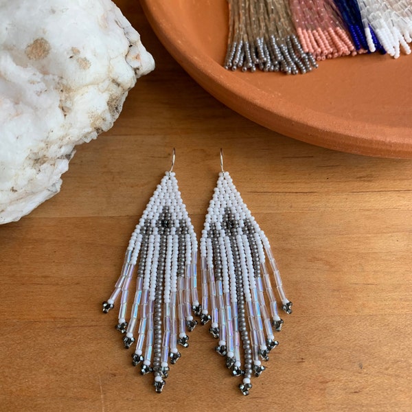 Beaded fringe earrings