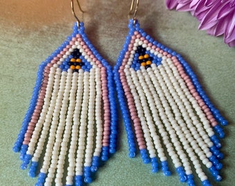 Beaded fringe earrings
