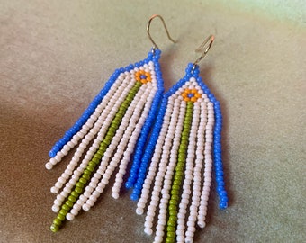 Beaded fringe earrings