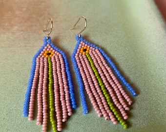 Beaded fringe earrings