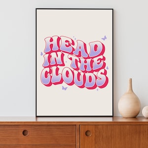 Retro Quote Wall Art, Preppy Room Decor, Aesthetic Poster, Y2K Room Decor, Cute Room Decor, Art Prints, Gradient Art, Printable Wall Art