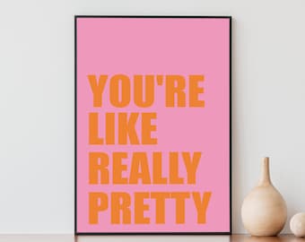 Self Love Quote, Preppy Pink Wall Art, Eclectic Decor, Maximalist Decor, Bold Colorful Wall Art, College Apartment Decor, Printable Wall Art