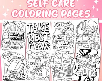 Mental Health Coloring Pages, Affirmation Coloring Book, Positive Coloring Pages for Adults and Kids, Motivational Printable Coloring Pages