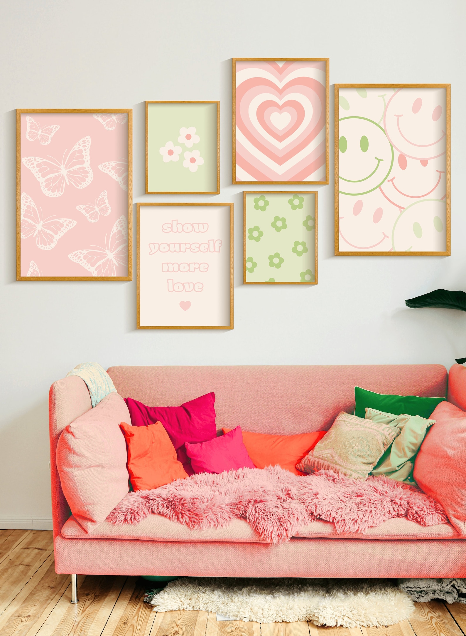 Danish Pastel Room Decor Preppy Room Decor Groovy Wall Art - Etsy