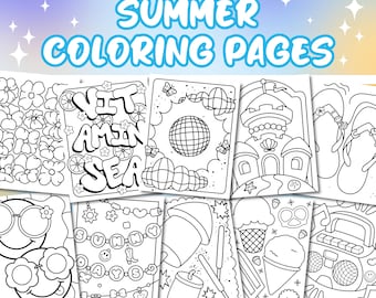 Summer Coloring Pages, Retro Beach Coloring Pages, Preppy Coloring Pages, Ice Cream, Disco, Flowers, Fun Coloring, Printable Coloring Book