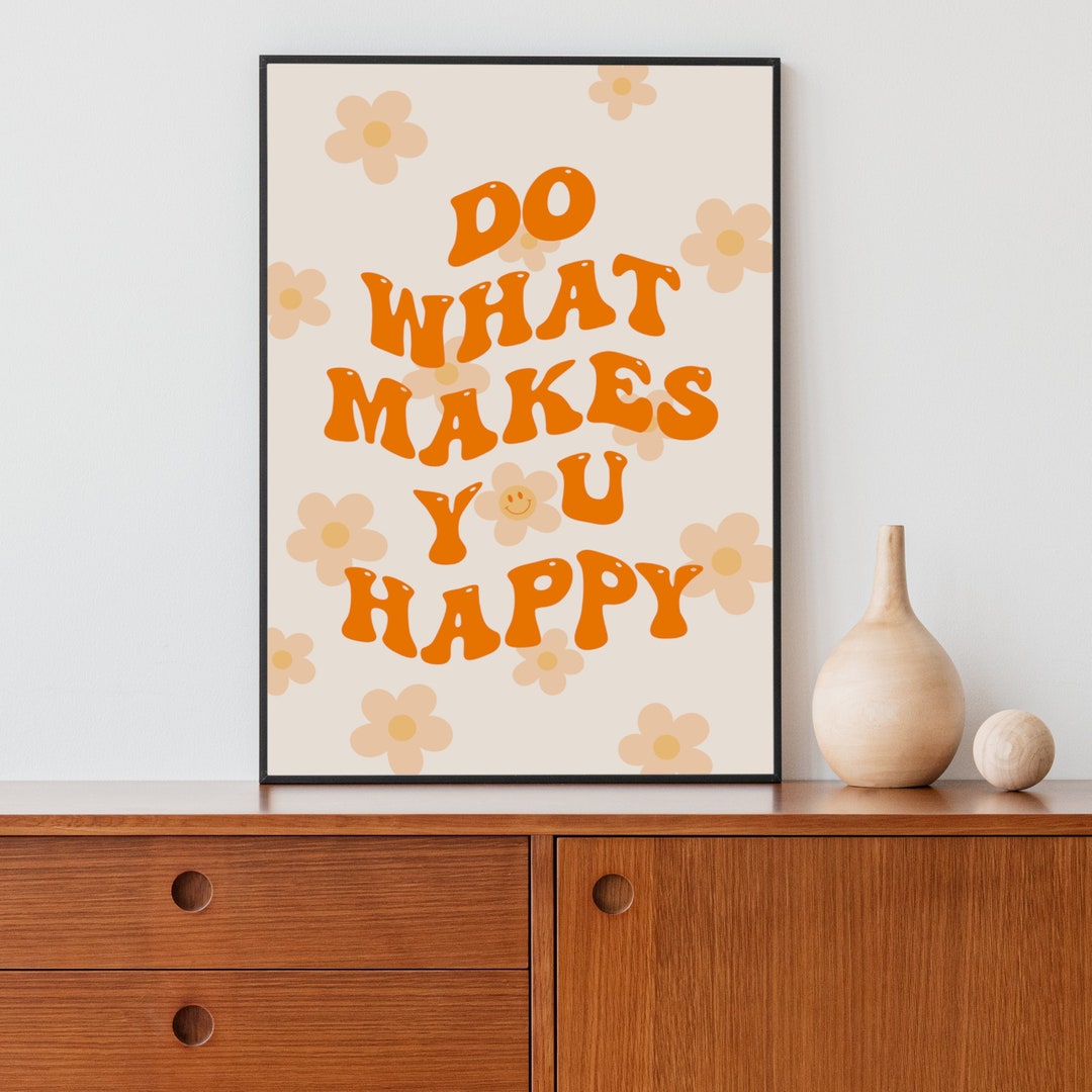 Retro Wall Art, Cute Room Decor, Aesthetic Poster, Quote Wall Art
