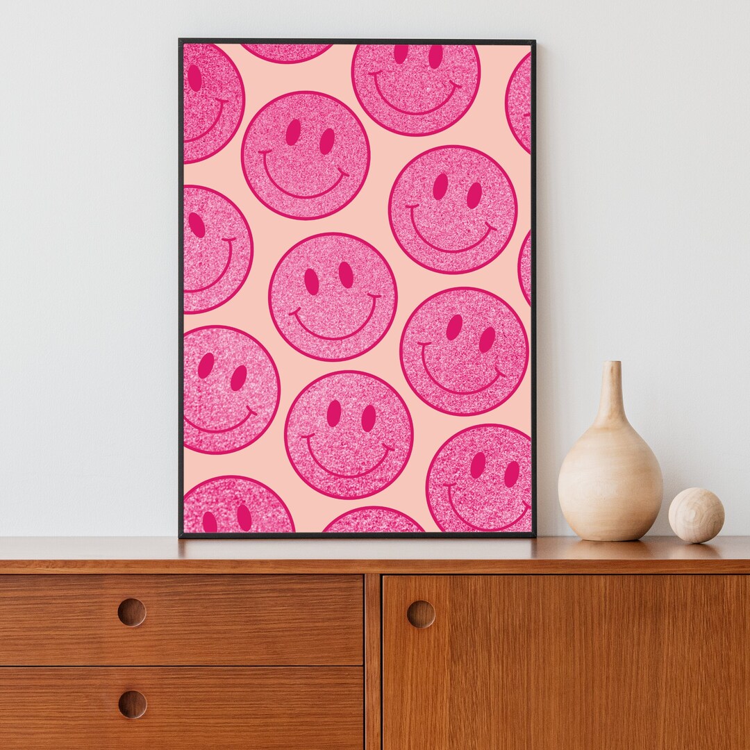 Smiley Face Wall Art Preppy Room Decor Trendy Aesthetic - Etsy