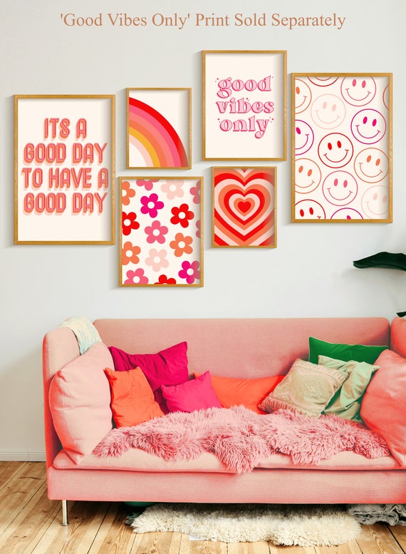 Preppy Room Decor Retro Wall Art Set of 5 Groovy Wall Art - Etsy ...