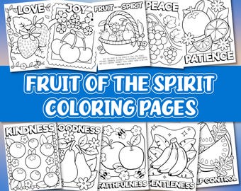 Scripture Coloring Pages, Fruit of the Spirit Coloring Book, Bible Verse Coloring Pages for Adults and Kids, Galatians 5:22-23 Coloring Page