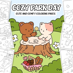 Cozy Friends Coloring Book, Cute Animal Characters, Comfy Coloring Pages, Printable Coloring Pages for Adults and Kids, Simple and Easy