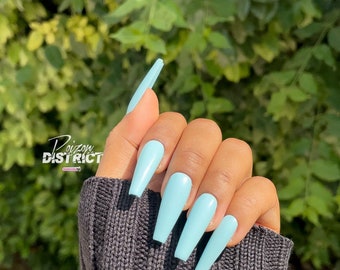 Baby Blue Nails Etsy Baby Blue Nails Etsy