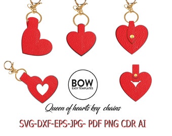 Cricut & Silohuette hearts leather key chains digital files,