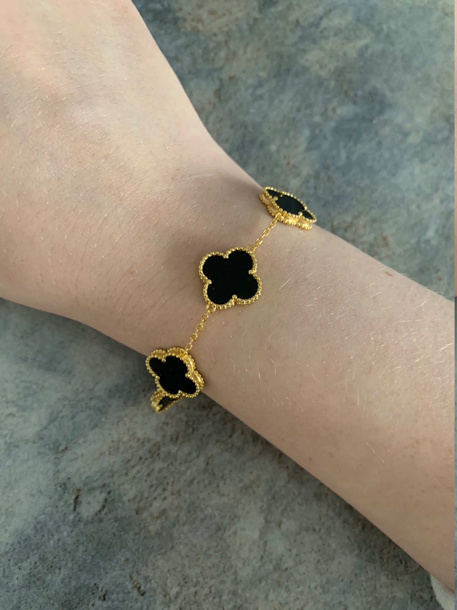 5 pulseras de trébol 925 plata 18k chapado en oro Madre de Etsy