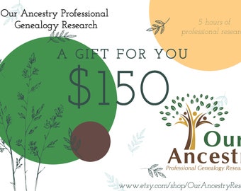 Gift Certificate: Bronze Genealogy Research Package