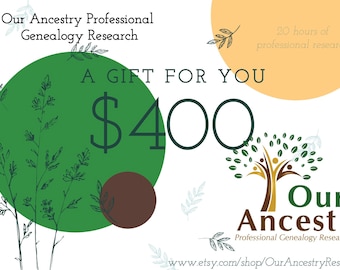 Gift Certificate: Platinum Genealogy Research Package