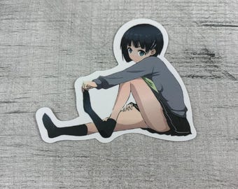 Anime Shy Goth Girl Sock Fetish Sticker • Adult Waterproof Vinyl Decal
