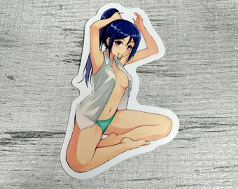 Pegatina de pin-up de anime ecchi • Vinilo impermeable para adultos