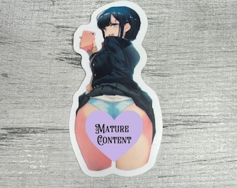 Pegatina de vista trasera de Waifu Pinup • Calcomanía de vinilo impermeable para adultos maduros