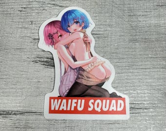 Pegatina de chica anime Spicy Duo Waifu Squad • Vinilo impermeable para adultos