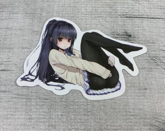 Calcomanía de pies de anime en medias con provocación suave • Calcomanía de vinilo impermeable para adultos maduros