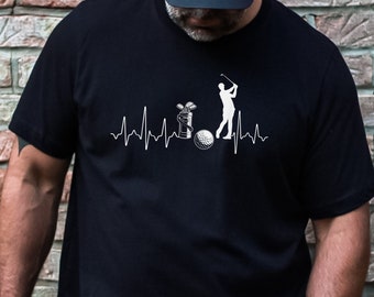 Golf Heartbeat Tee, Golf Tshirt, Golfer Gift Idea, Golfing Shirt, Golfing Gift, Unisex Golf Shirt, Mens Golf Gift Idea, Ladies Golf Gift,