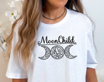 Moon Child Shirt, Shirt with Sayings, Moon Shirt, Spiritual Shirt, Lunar Tee Shirt, Sun moon, Wiccan Gift, Moon Lover Gift, Boho Shirt