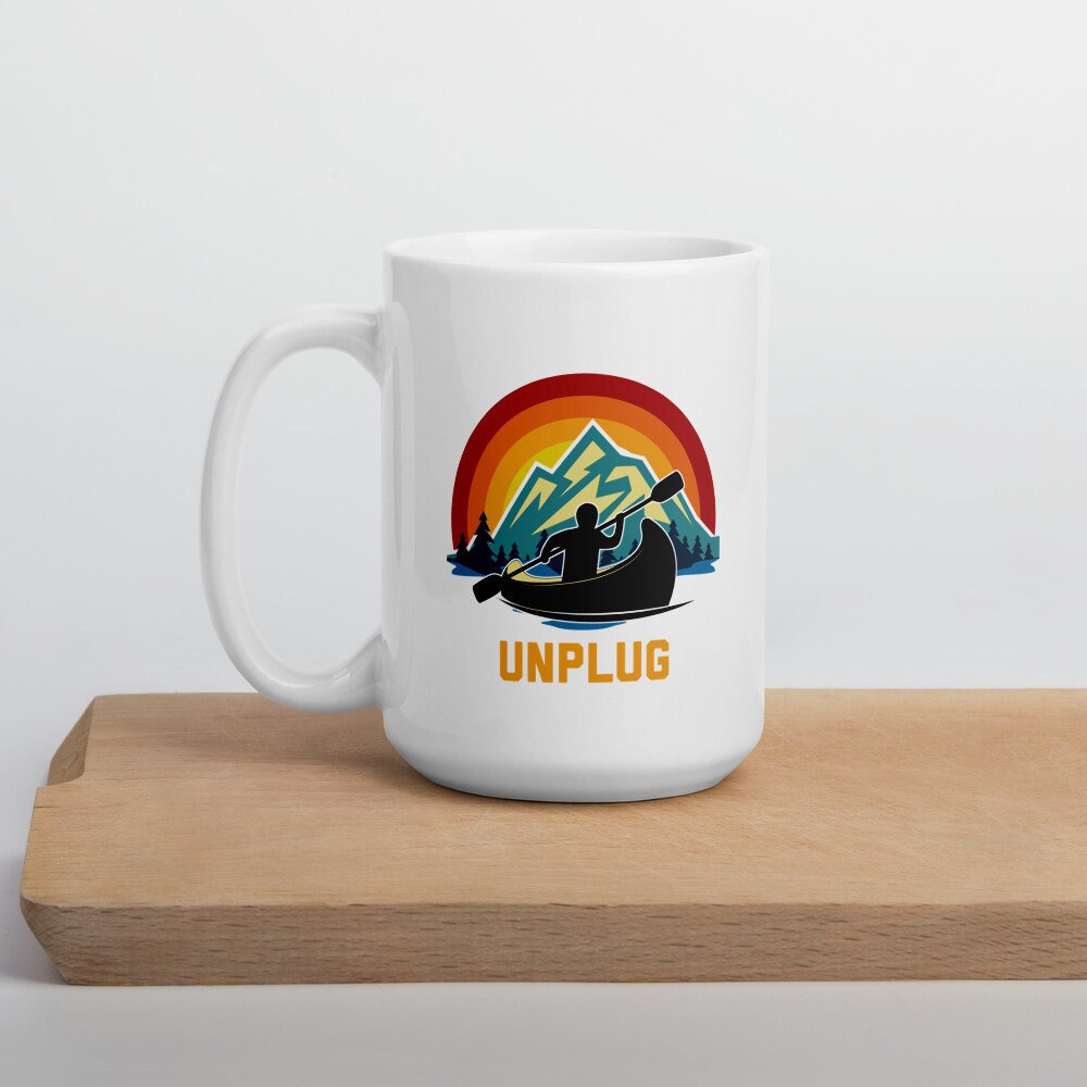 Unplug Kayak Mug Canoeing Gift Kayak Lover Gift Paddling Etsy