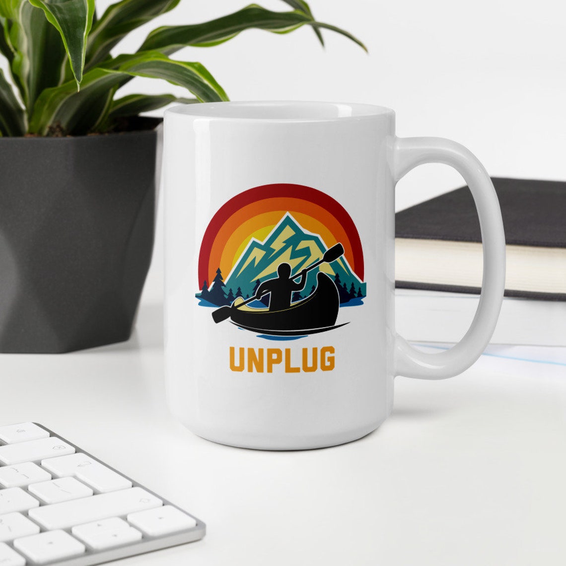 Unplug Kayak Mug Canoeing Gift Kayak Lover Gift Paddling Etsy