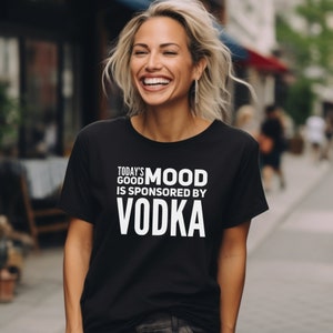 Sponsored By Vodka Shirt Vodka Lover Gift Idea Vodka Drinker Tshirt Funny Vodka Drinking Tee Gift For Her Day Drinking Bridal Party Shirts