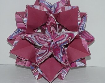 Tokyo Cherry Kusudama, Millifiori Kusudama, Modular Ball, Modular Art, Origami Ball, Modular Origami Ball, Medicine Ball, Origami Kusudama