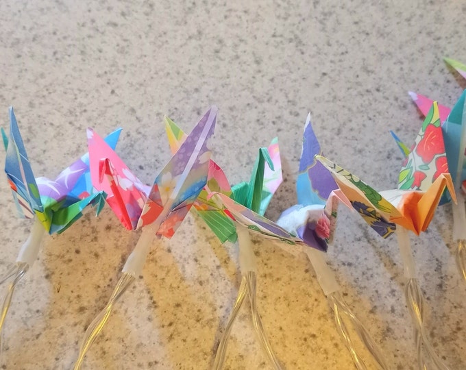 100 Origami Crane Fairy Lights, Rainbow Fairy Lights, Origami Fairy Lights, Crane Fairy Lights, Pastel Fairy Lights, LED String Lights