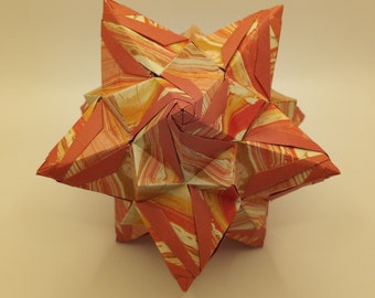 Megapolis Kusudama, Megapolis Modular Ball, Kusudama, Modular Ball, Paper Ball, Origami Ball, Origami, origami sculpture, paper sculpture