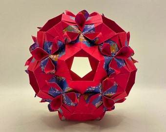 Hyyacinth Kusudama, Kusudama, Origami, Origami Ball, Origami Art, Origami Sculpture, Paper Ball, Paper Art, Sculpture, Desktop Art, Paper