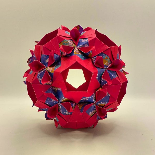 Hyyacinth Kusudama, Kusudama, Origami, Origami Ball, Origami Art, Origami Sculpture, Paper Ball, Paper Art, Sculpture, Desktop Art, Paper