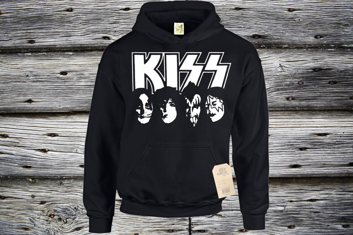 KISS hoodie Pullover Sweatshirt Col Black Etsy