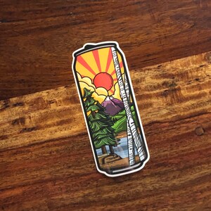 Mountain Beer Can Sticker