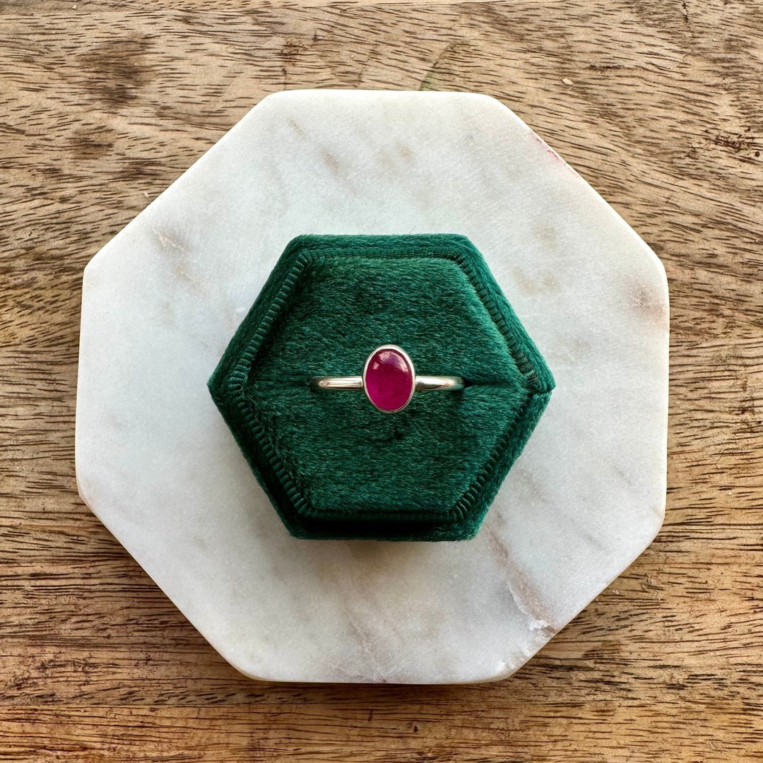 Rani Jade Ring - Handmade Ring / Pink Jade Ring / 925 Silver Ring ...