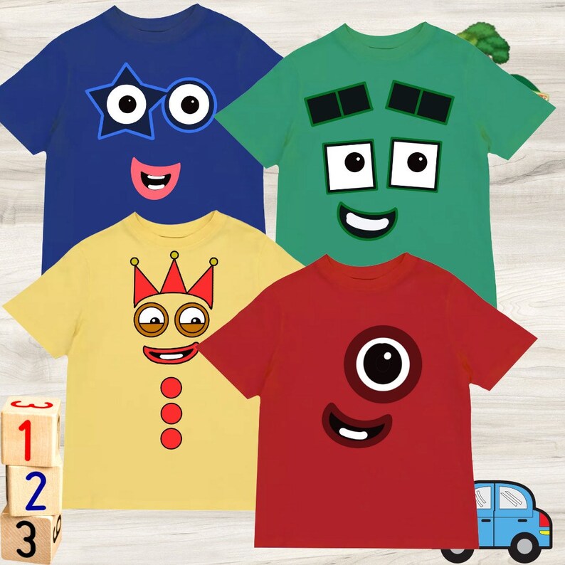 Numberblocks T Shirt Kids Number Blocks 1 Block 3 Block 4 Etsy UK
