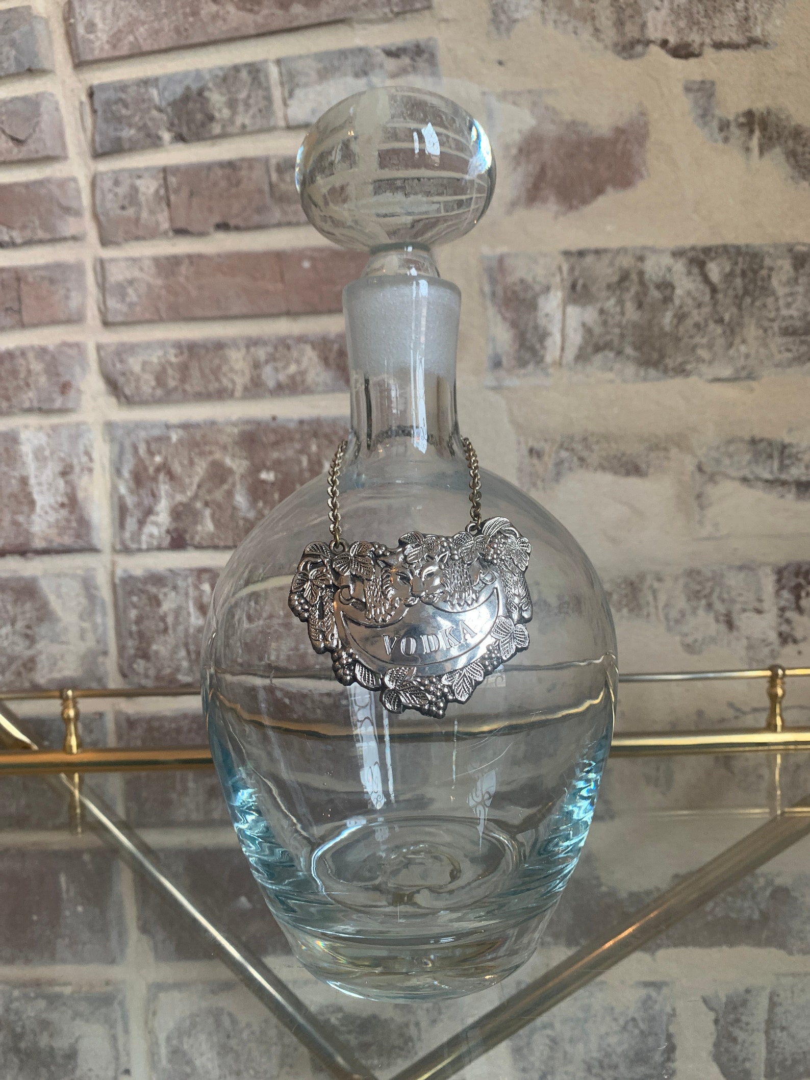 Vintage Glass Vodka Decanter Etsy