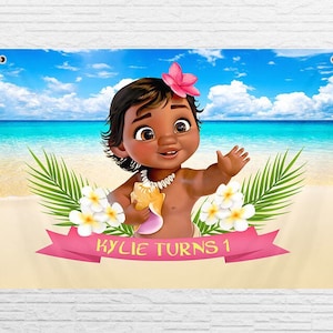 Baby Moana Background Birthday Backdrop