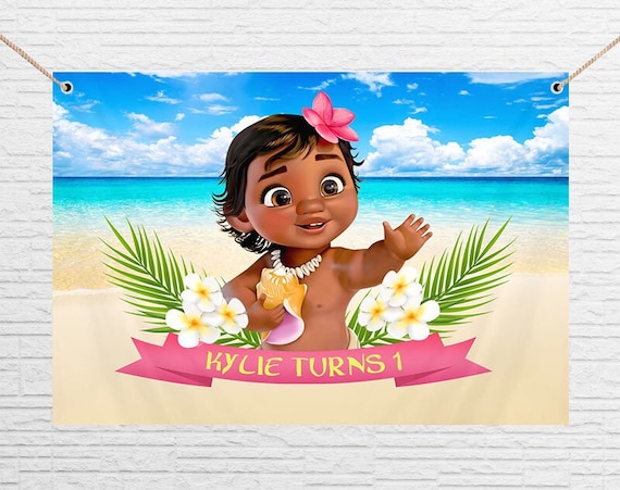 Baby Moana Background Birthday Backdrop Etsy