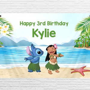 Lilo and Stitch Personalised Background Birthday Backdrop