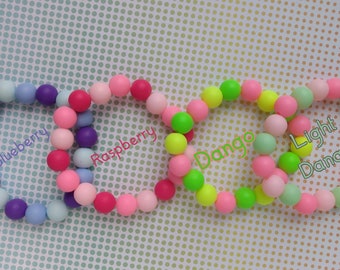 KAWAII-pastel goth-DECORA-fairy kei-LOLITA / Pulseras de cuentas coloridas / Blueberry-Raspberry-Dango-Pale Dango